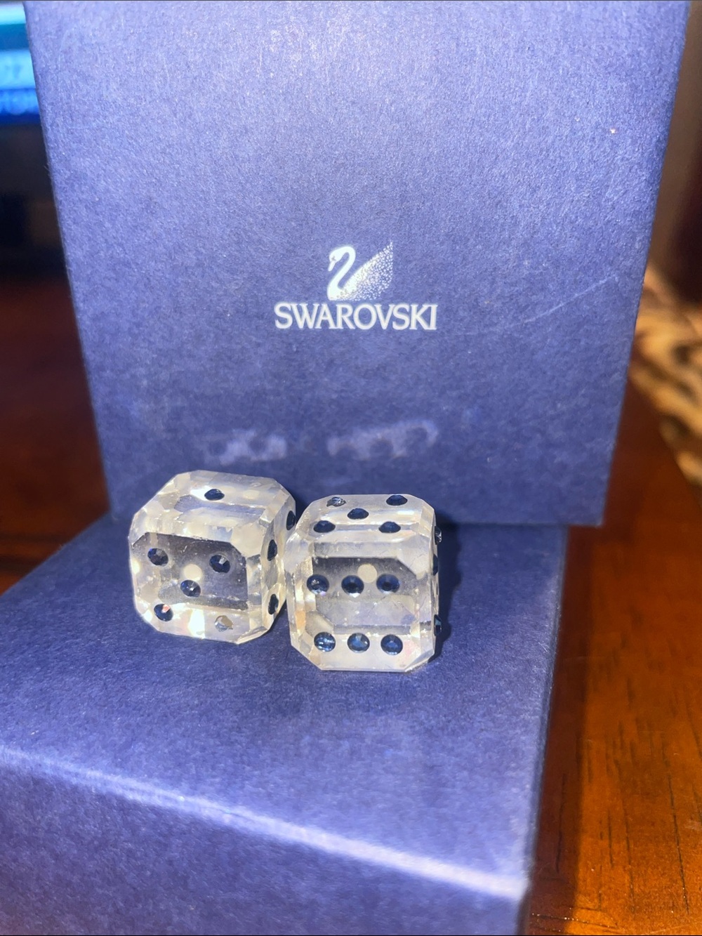 Swarovski Clear Crystal Dice with Black Pips